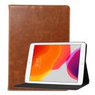 For Apple iPad 10.2 ENKAY Stand Folio Cover Leather Smart Case with Auto Sleep / Wake-up Function(Light Brown) - 1