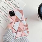 For iPhone 11 Plating Colorful Geometric Pattern Mosaic Marble TPU Mobile Phone Case(Pink PJ1) - 1