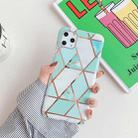 For iPhone 11 Plating Colorful Geometric Pattern Mosaic Marble TPU Mobile Phone Case(Green PJ2) - 1