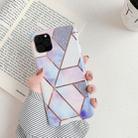 For iPhone 11 Plating Colorful Geometric Pattern Mosaic Marble TPU Mobile Phone Case(Blue PJ4) - 1