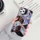 For iPhone 11 Plating Colorful Geometric Pattern Mosaic Marble TPU Mobile Phone Case(Black PJ6) - 1