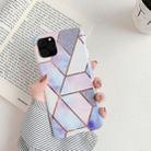 For iPhone 11 Pro Max Plating Colorful Geometric Pattern Mosaic Marble TPU Mobile Phone Case(Purple PJ4) - 1