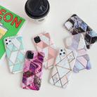 For iPhone 11 Pro Max Plating Colorful Geometric Pattern Mosaic Marble TPU Mobile Phone Case(Purple PJ4) - 3