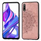 For Huawei Honor 9X    Embossed Mandala Pattern PC + TPU + Fabric Phone Case with Lanyard & Magnetic(Rose Gold) - 1