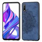 For Huawei Honor 9X    Embossed Mandala Pattern PC + TPU + Fabric Phone Case with Lanyard & Magnetic(Blue) - 1