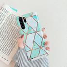 For Huawei P30 Pro   Plating Colorful Geometric Pattern Mosaic Marble TPU Mobile Phone Case(Green PJ2) - 1