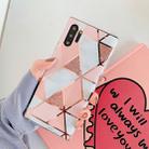 For Galaxy Note 10 Pro  Plating Colorful Geometric Pattern Mosaic Marble TPU Mobile Phone Case(Pink PJ1) - 1