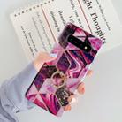 For Galaxy S10 Plus  Plating Colorful Geometric Pattern Mosaic Marble TPU Mobile Phone Case Rhinestone Stand Ring(Magenta PR5) - 1