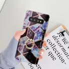 For Galaxy S10e   Plating Colorful Geometric Pattern Mosaic Marble TPU Mobile Phone Case Rhinestone Stand Ring(Black PR6) - 1