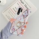 For Huawei P30 Pro  Plating Colorful Geometric Pattern Mosaic Marble TPU Mobile Phone Case Rhinestone Stand Ring(White PR3) - 1