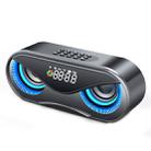 M6 Portable Bluetooth 5.0 Speaker Owl Alarm Clock Wireless 6D Surround Sound Stereo Speaker Support TF AUX FM Radio(Black) - 1