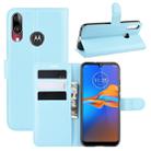 For MOTO E6 Plus Litchi Texture Horizontal Flip Leather Case with Wallet & Holder & Card Slots(Blue) - 1