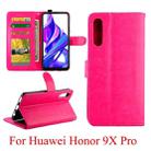 For Huawei Honor 9X Pro Crazy Horse Texture Horizontal Flip Leather Case with Holder & Card Slots & Wallet & Photo Frame(Magenta) - 1