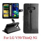 For LG V50/ThinQ 5G Crazy Horse Texture Horizontal Flip Leather Case with Holder & Card Slots & Wallet & Photo Frame(Black) - 1