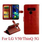 For LG V50/ThinQ 5G Crazy Horse Texture Horizontal Flip Leather Case with Holder & Card Slots & Wallet & Photo Frame(Brown) - 1