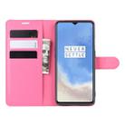 For Oneplus 7T  Litchi Texture Horizontal Flip Leather Case with Wallet & Holder & Card Slots(Rose red) - 9