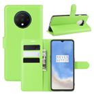 For Oneplus 7T  Litchi Texture Horizontal Flip Leather Case with Wallet & Holder & Card Slots(Green) - 1