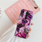 For Xiaomi Note 8 Pro  Plating Colorful Geometric Pattern Mosaic Marble TPU Mobile Phone Case(Magenta PJ5) - 1