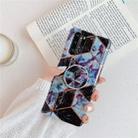 For Huawei P30 Pro  Plating Colorful Geometric Pattern Mosaic Marble TPU Mobile Phone Case with Folding Bracket(White PF6) - 1