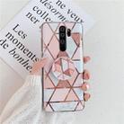 For Xiaomi Redmi Note 8 Pro   Plating Colorful Geometric Pattern Mosaic Marble TPU Mobile Phone Case with Folding Bracket(Pink PF1) - 1
