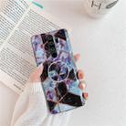 For Xiaomi Redmi Note 8 Pro   Plating Colorful Geometric Pattern Mosaic Marble TPU Mobile Phone Case with Folding Bracket(Black PF6) - 1