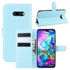 For LG G8X ThinQ   Litchi Texture Horizontal Flip Leather Case with Wallet & Holder & Card Slots(Blue) - 1