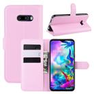For LG G8X ThinQ   Litchi Texture Horizontal Flip Leather Case with Wallet & Holder & Card Slots(Pink) - 1
