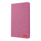 For Galaxy Tab a 10.1 (2019) T510 /T515 Cloth Teature Horizontal Flip PU Leather Case with with Holder & Card Slots(Rose Red) - 1