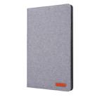 For Galaxy Tab a 10.1 (2019) T510 /T515 Cloth Teature Horizontal Flip PU Leather Case with with Holder & Card Slots(Gray) - 1