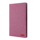 For Galaxy Tab S6 / T860 / T865 Cloth Teature Horizontal Flip PU Leather Case with with Holder & Card Slots & Pen Slot(Rose Red) - 1