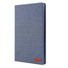 For Galaxy Tab S6 / T860 / T865 Cloth Teature Horizontal Flip PU Leather Case with with Holder & Card Slots & Pen Slot(Dark Blue) - 1