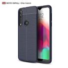 For Moto G8 Play   Litchi Texture TPU Shockproof Case(Navy Blue) - 1