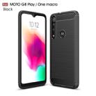 For Moto G8 Play Brushed Texture Carbon Fiber TPU Case(Black) - 1