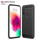 For Moto G8 Plus Brushed Texture Carbon Fiber TPU Case(Black) - 1