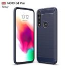 For Moto G8 Plus Brushed Texture Carbon Fiber TPU Case(Navy Blue) - 1