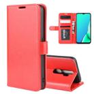 For OPPO A9 (2020)  R64 Texture Single Fold Horizontal Flip Leather Case with Holder & Card Slots & Wallet(Red) - 1