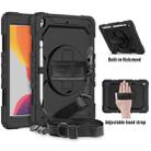 For iPad 10.2 Shockproof Colorful Silica Gel + PC Protective Case with Holder & Shoulder Strap & Hand Strap & Pen Slot(Black) - 1