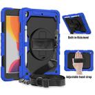 For iPad 10.2 Shockproof Colorful Silica Gel + PC Protective Case with Holder & Shoulder Strap & Hand Strap & Pen Slot(Blue) - 1