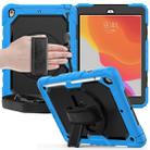 For iPad 10.2 Shockproof Colorful Silica Gel + PC Protective Case with Holder & Shoulder Strap & Hand Strap & Pen Slot(Light Blue) - 5