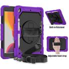 For iPad 10.2 Shockproof Colorful Silica Gel + PC Protective Case with Holder & Shoulder Strap & Hand Strap & Pen Slot(Purple) - 1