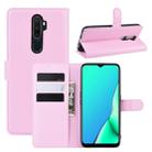 For OPPO A9 (2020) Litchi Texture Horizontal Flip Leather Case with Wallet & Holder & Card Slots(Pink) - 1