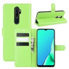 For OPPO A9 (2020) Litchi Texture Horizontal Flip Leather Case with Wallet & Holder & Card Slots(Green) - 1