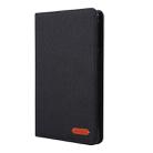 For iPad Mini 4 / 3 / 2 / 1 Cloth Teature Horizontal Flip PU Leather Case with with Holder & Card Slots(Black) - 1