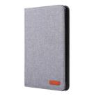 For iPad Mini 4 / 3 / 2 / 1 Cloth Teature Horizontal Flip PU Leather Case with with Holder & Card Slots(Gray) - 1