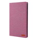 For Huawei MediaPad M6 10.8 Cloth Teature Horizontal Flip PU Leather Case with with Holder & Card Slots(Rose Pink) - 1