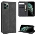 For iPhone 11 Pro Max Retro-skin Business Magnetic Suction Leather Case with Purse-Bracket-Chuck(Black) - 1