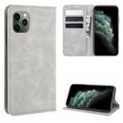 For iPhone 11 Pro Max Retro-skin Business Magnetic Suction Leather Case with Purse-Bracket-Chuck(Grey) - 1