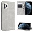For iPhone 11 Pro Retro-skin Business Magnetic Suction Leather Case with Purse-Bracket-Chuck(Grey) - 1