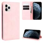 For iPhone 11 Pro Retro-skin Business Magnetic Suction Leather Case with Purse-Bracket-Chuck(Pink) - 1