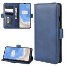 For OnePlus 7T Dual-side Magnetic Buckle Horizontal Flip Leather Case with Holder & Card Slots & Wallet & Photo Frame(Dark Blue) - 1